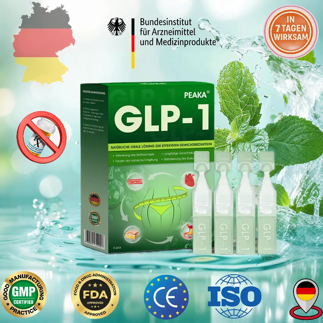 Peaka® GLP-1 Orale Lösung 🇩🇪 Nur 1x pro Woche, erste Veränderungen in 7 Tagen sichtbar ✅ Für Adipositas, Herz-Kreislauf, Diabetes, Schlafapnoe, Gelenke und mehr