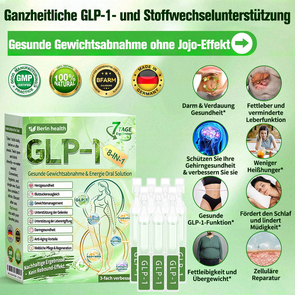 🇩🇪Berlin Health®  𝗚𝗟𝗣-𝟭 𝟖-𝗶𝗻-𝟭 Gesundheitslösung zum Einnehmen (nur einmal täglich. sichtbare Veränderungen in 7 Tagen) ✅ Bei Fettleibigkeit. Herz-Kreislauf-Gesundheit. Diabetes. Schlafapnoe. Darmgesundheit. Gelenkproblemen und mehr