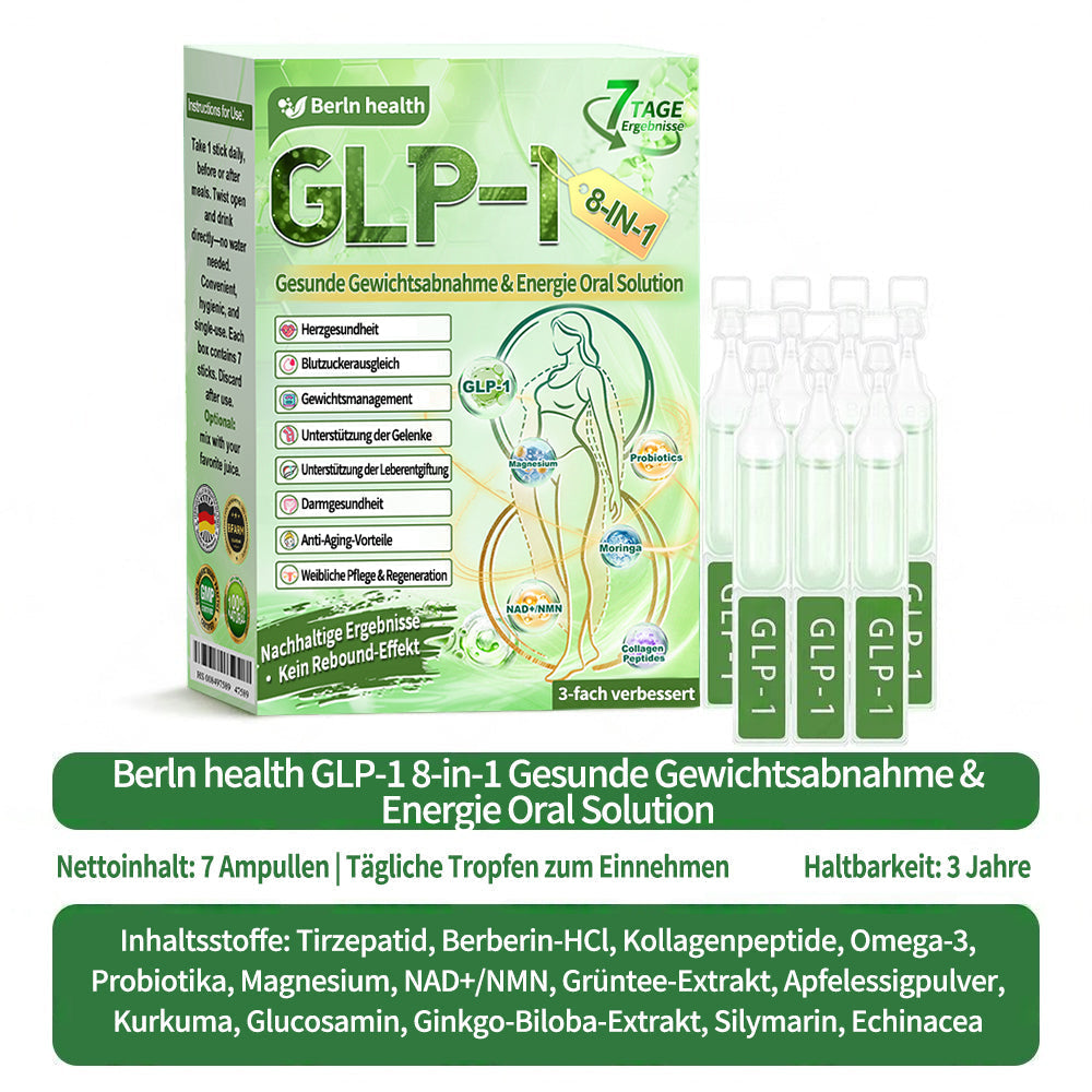 🇩🇪Berlin Health®  𝗚𝗟𝗣-𝟭 𝟖-𝗶𝗻-𝟭 Gesundheitslösung zum Einnehmen (nur einmal täglich. sichtbare Veränderungen in 7 Tagen) ✅ Bei Fettleibigkeit. Herz-Kreislauf-Gesundheit. Diabetes. Schlafapnoe. Darmgesundheit. Gelenkproblemen und mehr