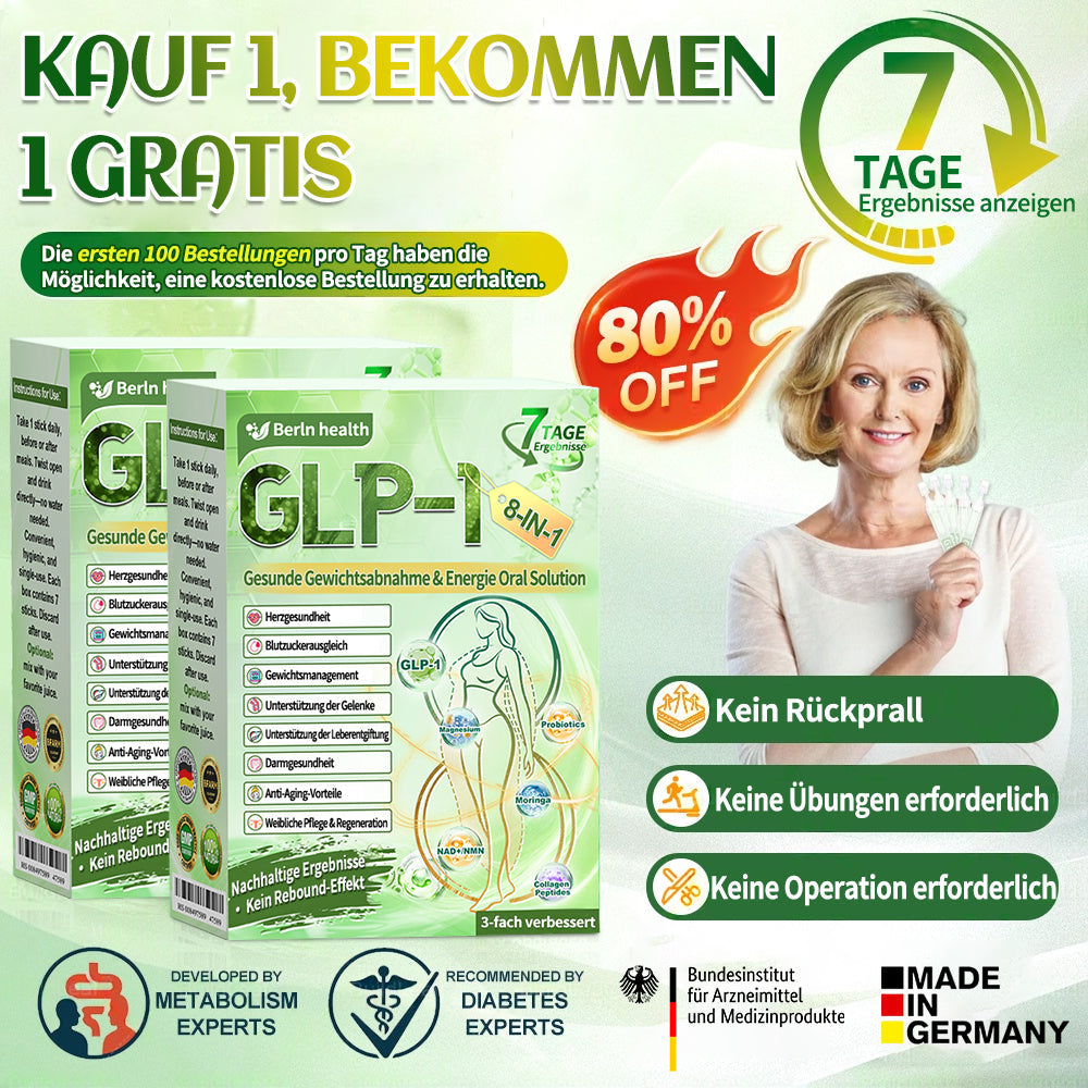 🇩🇪Berlin Health®  𝗚𝗟𝗣-𝟭 𝟖-𝗶𝗻-𝟭 Gesundheitslösung zum Einnehmen (nur einmal täglich. sichtbare Veränderungen in 7 Tagen) ✅ Bei Fettleibigkeit. Herz-Kreislauf-Gesundheit. Diabetes. Schlafapnoe. Darmgesundheit. Gelenkproblemen und mehr