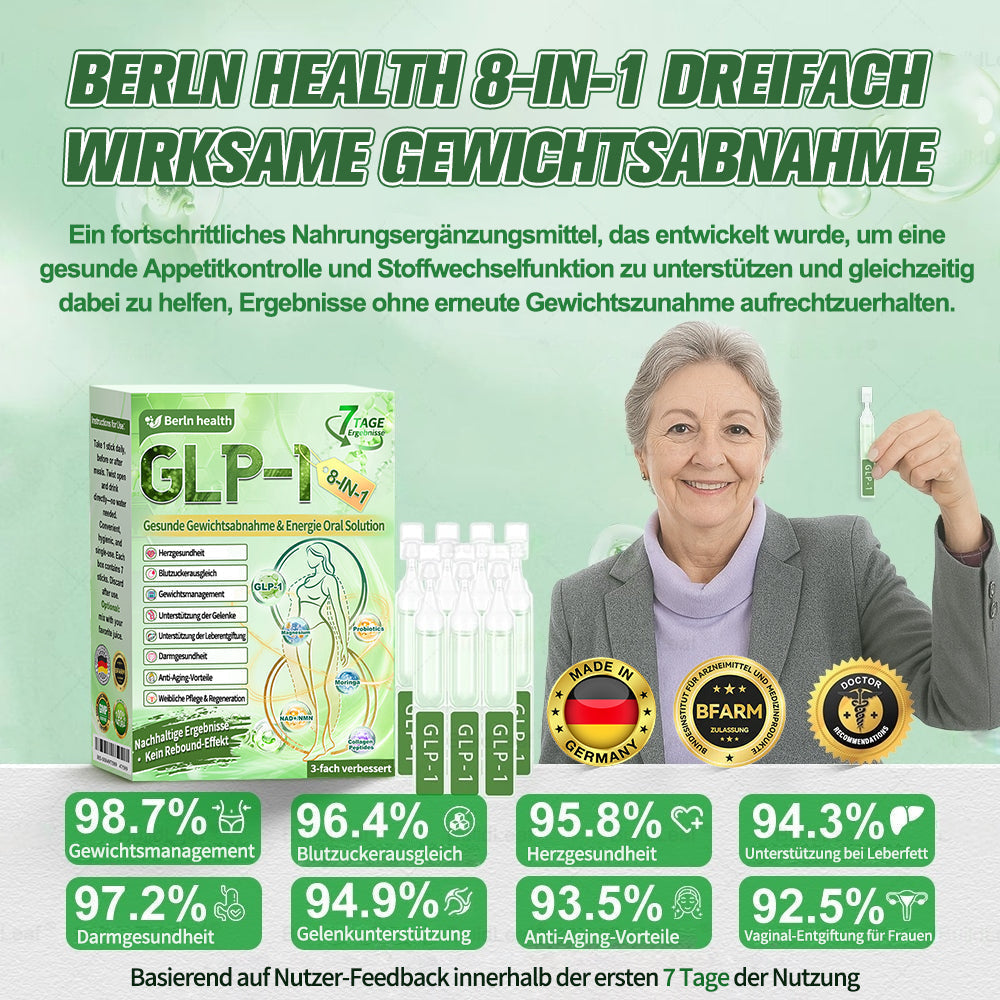 🇩🇪Berlin Health®  𝗚𝗟𝗣-𝟭 𝟖-𝗶𝗻-𝟭 Gesundheitslösung zum Einnehmen (nur einmal täglich. sichtbare Veränderungen in 7 Tagen) ✅ Bei Fettleibigkeit. Herz-Kreislauf-Gesundheit. Diabetes. Schlafapnoe. Darmgesundheit. Gelenkproblemen und mehr
