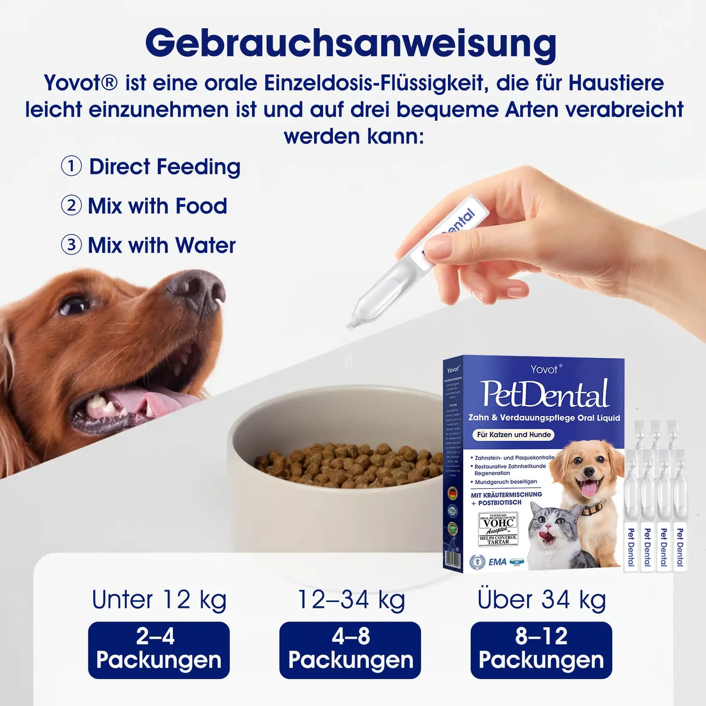 [Offizieller Shop] Yovot® Pet Dental Zahn & Verdauungsgesundheit Orale Lösung – Frischer Atem, weniger Zahnstein & Förderung der Zahnfleischregeneration, stabilisiert die Zähne (für Katzen & Hunde) – Heute 70 % sparen!