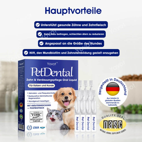 [Offizieller Shop] Yovot® Pet Dental Zahn & Verdauungsgesundheit Orale Lösung – Frischer Atem, weniger Zahnstein & Förderung der Zahnfleischregeneration, stabilisiert die Zähne (für Katzen & Hunde) – Heute 70 % sparen!