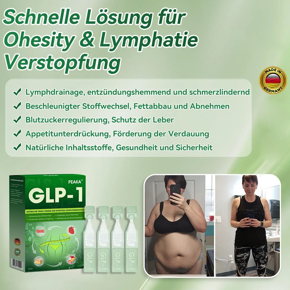 Peaka® GLP-1 Orale Lösung 🇩🇪 Nur 1x pro Woche, erste Veränderungen in 7 Tagen sichtbar ✅ Für Adipositas, Herz-Kreislauf, Diabetes, Schlafapnoe, Gelenke und mehr