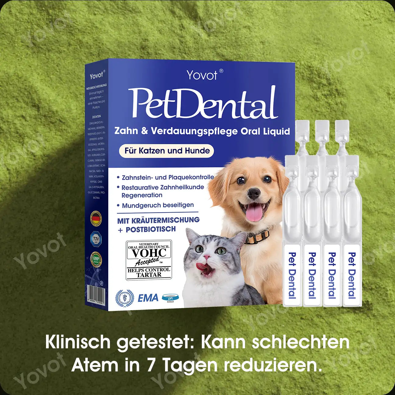 [Offizieller Shop] Yovot® Pet Dental Zahn & Verdauungsgesundheit Orale Lösung – Frischer Atem, weniger Zahnstein & Förderung der Zahnfleischregeneration, stabilisiert die Zähne (für Katzen & Hunde) – Heute 70 % sparen!