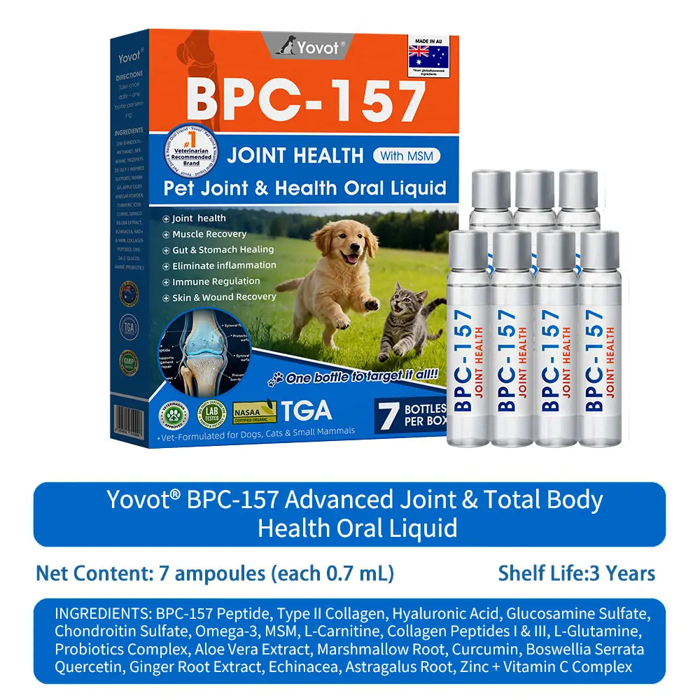Offizieller DE-Store 🐶🐱Yovot® BPC-157 Advanced Joint & Total Body Health Oral Liquid – (Für Hunde, Katzen und Säugetiere. Eine Flasche täglich, Ergebnisse innerhalb von 7 Tagen)