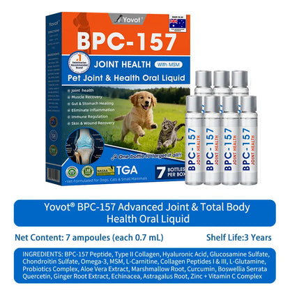 Offizieller DE-Store 🐶🐱Yovot® BPC-157 Advanced Joint & Total Body Health Oral Liquid – (Für Hunde, Katzen und Säugetiere. Eine Flasche täglich, Ergebnisse innerhalb von 7 Tagen)