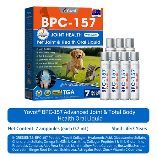 Offizieller DE-Store 🐶🐱Yovot® BPC-157 Advanced Joint & Total Body Health Oral Liquid – (Für Hunde, Katzen und Säugetiere. Eine Flasche täglich, Ergebnisse innerhalb von 7 Tagen)