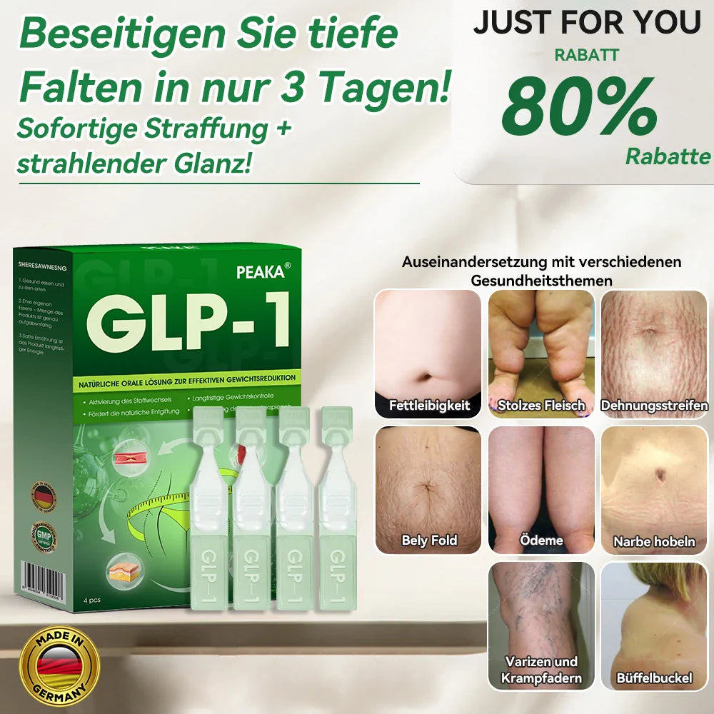 Peaka® GLP-1 Orale Lösung 🇩🇪 Nur 1x pro Woche, erste Veränderungen in 7 Tagen sichtbar ✅ Für Adipositas, Herz-Kreislauf, Diabetes, Schlafapnoe, Gelenke und mehr